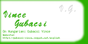 vince gubacsi business card